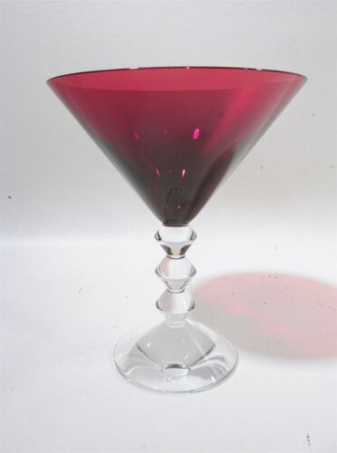 Luxe Baccarat Crystal France Vega Ruby Red Martini Goblet