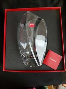 BACCARAT LARGE R. RIGOT CRYSTAL GIVERNY VASE CLEAR 10 5/8" NEW FRANCE with box