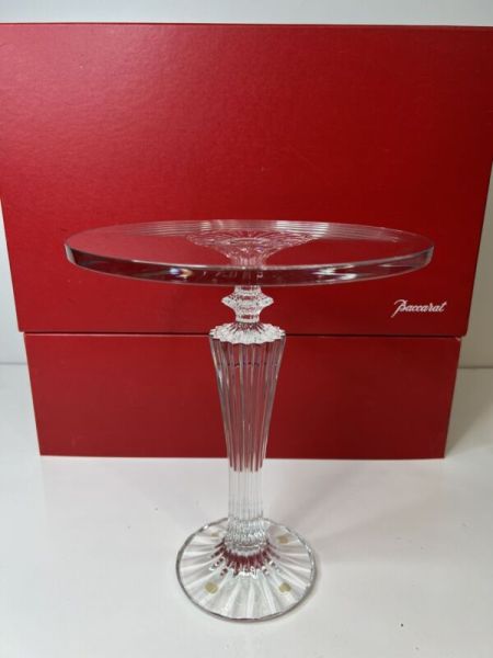 Baccarat 13 inch Cake Stand/Pedestal & Original Box  FREE SHIP Only One on Ebay!
