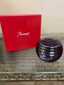 Baccarat Crystal Eye Votive Amethysts Candle Holder NEW IN BOX