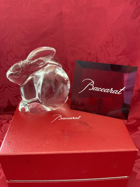 MIB FLAWLESS BACCARAT France Glass FLOP EAR Crystal BUNNY RABBIT HARE Figurine