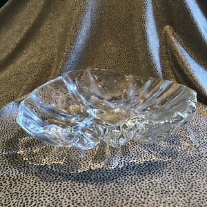 Vintage Baccarat 10" Clear Crystal Metamorphic Abstract Bowl