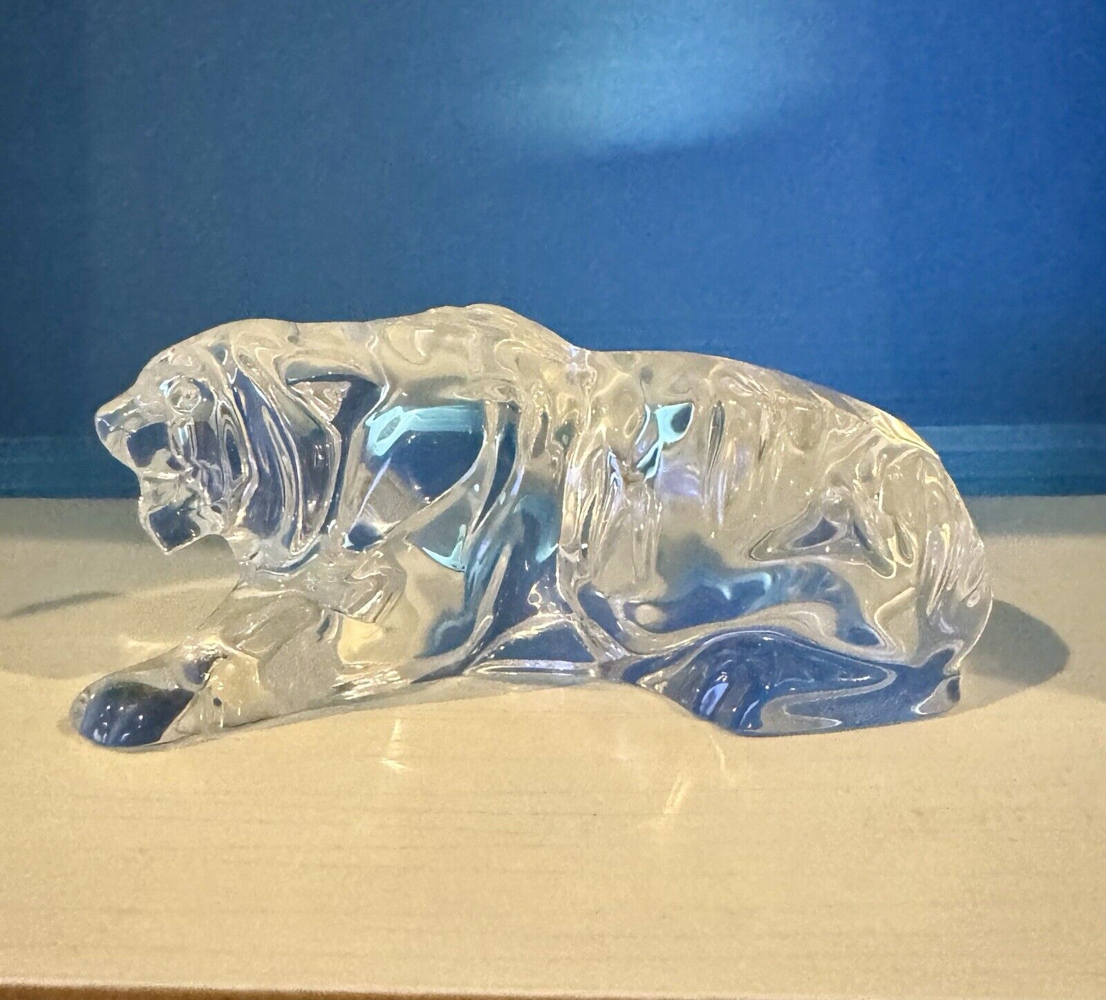 Baccarat Crystal Tiger Figurine