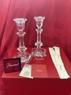 NIB FLAWLESS Two BACCARAT France HARCOURT Crystal VERSAILLES CANDLESTICK HOLDERS