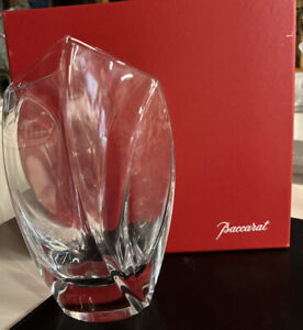 Baccarat R. Rigot Giverny 10 & 7 /8 in.Large Crystal Vase W/ Original FITTED Box
