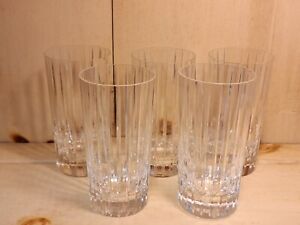 Vintage Set 5 BACCARAT HARMONIE Cut Crystal HIGHBALL Tumbler Glasses France