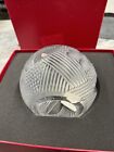 Large Signed Baccarat Crystal France Florelia Flora Ball Vase Frosted NEW IN BOX