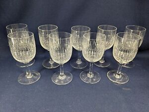 9 Baccarat Crystal France Nancy 5 1/2" Claret Wine Glasses EXC
