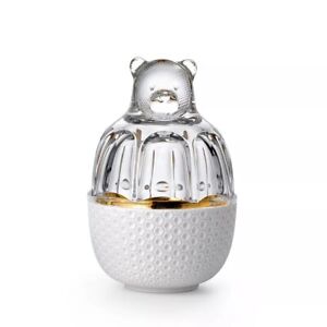 Baccarat Zoo Bear Decorative Item with Matte Lladro Porcelaine Base