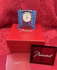 NIB FLAWLESS Stunning Baccarat France Art Glass LALANDE Light Blue Crystal CLOCK