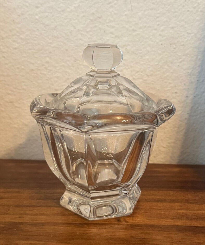 Vintage BACCARAT Crystal Missouri Harcourt Candy Jar Nut Dish w Lid, 5.5"