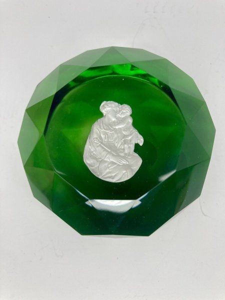 Antique Baccarat Paul Jokelson Catalog Sulphide Mother & Child Paperweight RARE