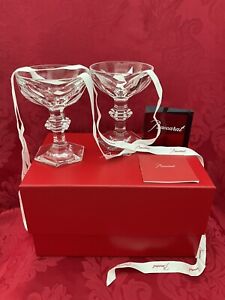 NIB FLAWLESS Glass BACCARAT Pair HARCOURT 1841 Crystal SHERBET CHAMPAGNE COUPE