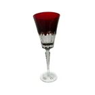 AJKA Crystal Ruby Wine "Lynn Linne" Hungary Baccarat Waterford Tiffany Versace