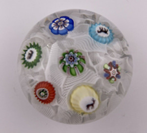 Antique Baccarat Miniature Millefiori Paperweight W/3 Gridels + RARE B1848 Cane!
