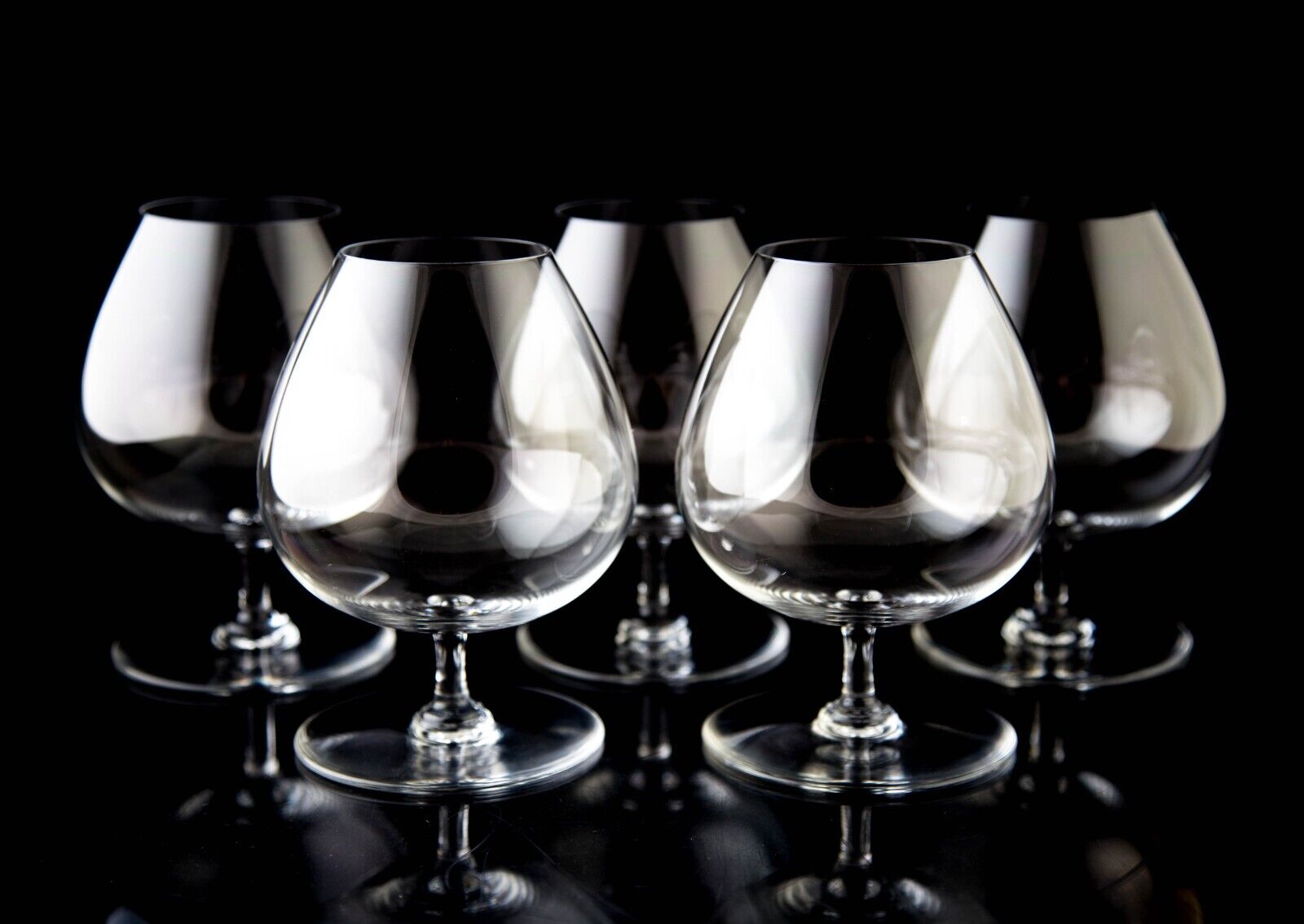 Baccarat Perfection Large Brandy Snifter Glasses Set of 5 Vintage Crystal Signed