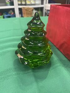 Baccarat Crystal Noel Megeve Spruce Green Christmas Tree W/RED BOX  RARE. New