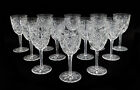 12 Baccarat France Cut Glass Claret Water Goblets in Lagny, Signed