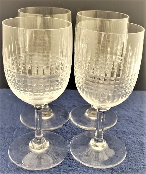 Set of 4 Baccarat Nancy Tall Water Goblets