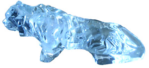 Baccarat Rare 10" Crystal Tiger FIgurine Crouching Lying position