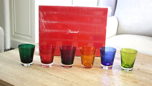 Baccarat French Crystal Mosaique 6 Piece Tumbler Set Handcrafted 4" with Box