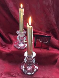 FLAWLESS Exquisite Pair BACCARAT Art Crystal Regence CANDLESTICK CANDLE HOLDERS