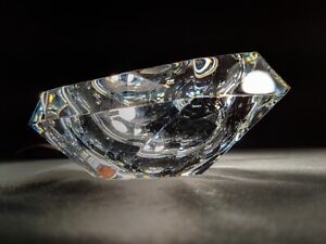 Baccarat Diamond Cut Crystal Ashtray  (France)  6 1/2 ' x 1 3/4"  x 3 1/4"