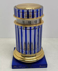 Baccarat Hour Lavigne Column Clock - France - Cobalt & Crystal - HTF
