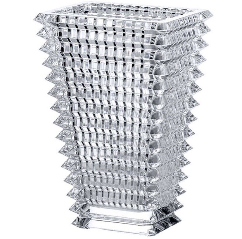Baccarat  Eye  Vase Rectangular Clear Large New