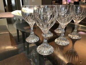 SIX BACCARAT MASSENA STEMMED RED WINE GLASSES - 6.9 X 3 inches - RARELY USED