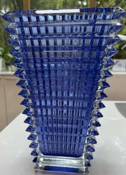 Baccarat Eye Vase Rectangular Blue 2811106 Large Size - FREE SHIPPING
