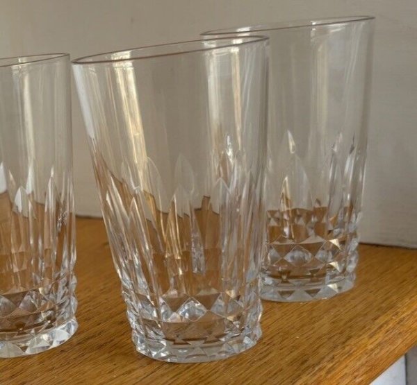 Set of 5 Vintage BACCARAT Crystal BUCKINGHAM 3 3/4" Flat Tumbler Glasses 4 oz