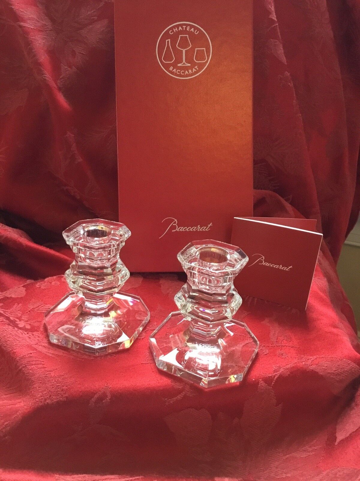 MIB FLAWLESS Exquisite BACCARAT Pair REGENCE Crystal CANDLESTICK CANDLE HOLDER