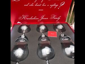 Set of 6 JCB Passion Baccarat Oversized Crystal Wine Glasses 27 oz. Never Used