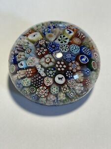 Antique Baccarat 1848 Close Packed Millefiori Paperweight 2 1/16”