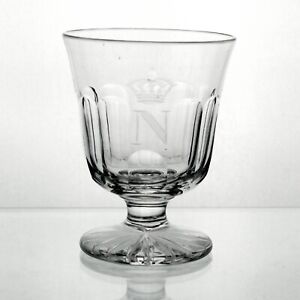 Baccarat Napoleon III Cut & Engraved Low Stem Liquor Glass, Antique 3.5oz 3 1/4"