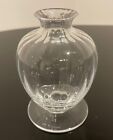 BACCARAT CRYSTAL RIBBED BALUSTER VASE SMALL SIGNED CLEAR MID CENTURY MODERN