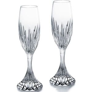 Baccarat Massena Crystal Champagne Wine Flutes Set of 8 flutes