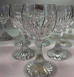 BACCARAT FRANCE MASSENA WATER/WINE GLASSES Goblets 7 3/8"  SET OF 11 Some NWT
