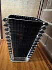 Baccarat New Eye Rectangular S Black Crystal Vase Made in France with Box $790