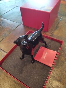 Baccarat Crystal Black Dog Labrador Figurine 7” x 5.5” w/ box