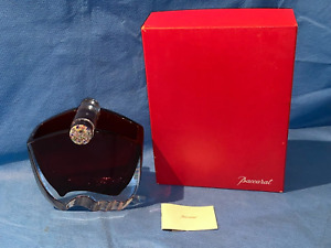 Baccarat Dark Red Oceanie Crystal Vase with Baccarat Millefiori Barrel