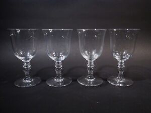 Vtg Baccarat Crystal France Provence Set 4 Claret Red Wine Goblets 5 5/8"