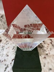 Baccarat Crystal figurine Cosmos Globe Map Signed Authentic $1132 Retail