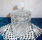 Vintage Signed Baccarat Bambous Swirl Crystal Covered Candy Jar
