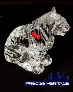 BACCARAT France Crystal HUGE 6” tall BENGAL TIGER Figurine