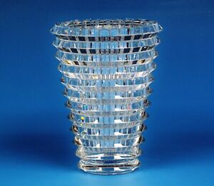 Baccarat Crystal Eye Oval Vase. 9 1/4" Height