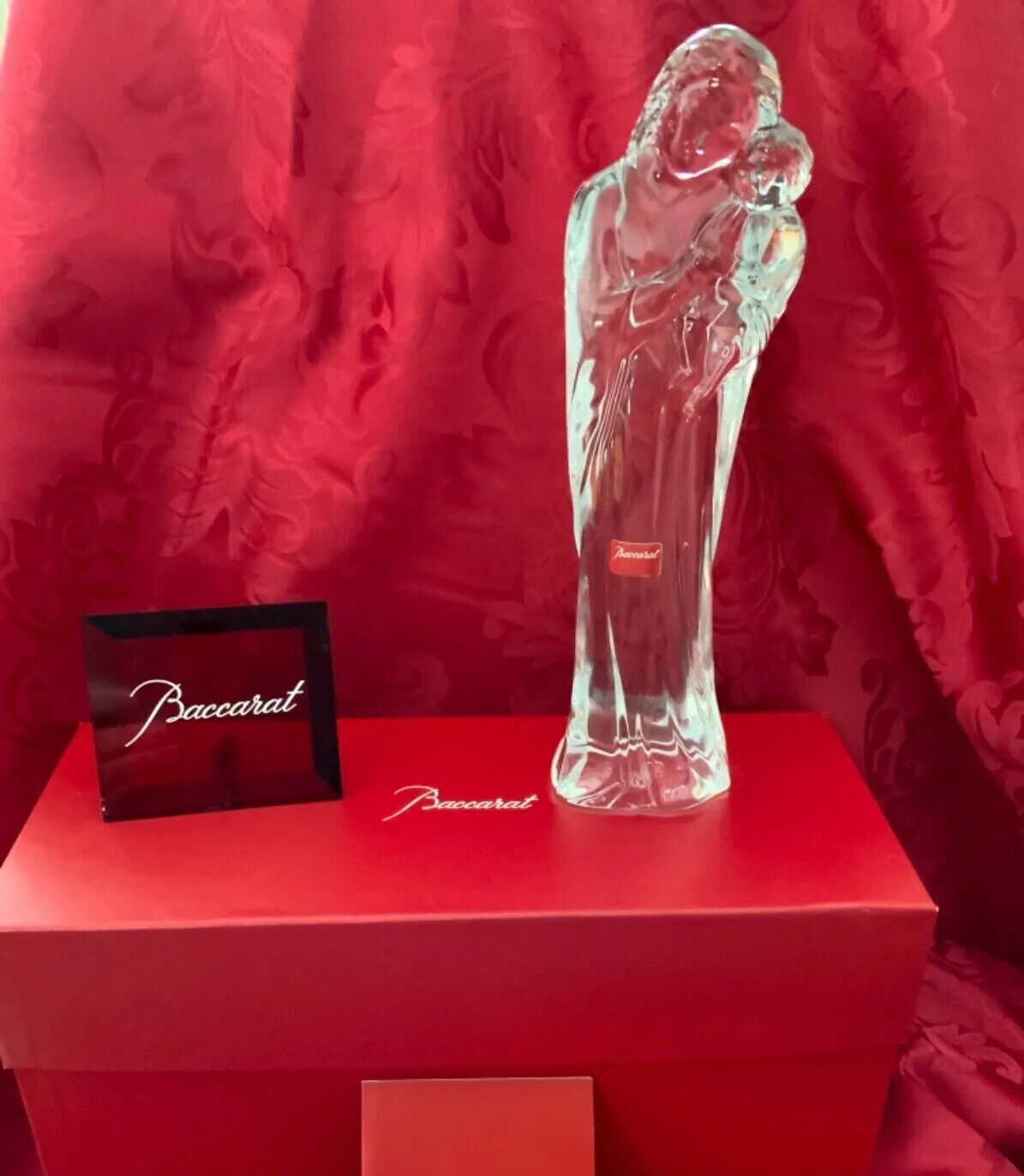 NIB FLAWLESS Stunning BACCARAT Crystal MADONNA NATIVITY MOTHER MARY & BABY JESUS