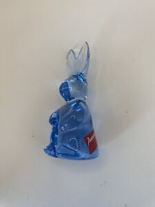 Exquisite BACCARAT Blue Spinning Crystal RABBIT BUNNY Figurine