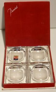 4 VINTAGE BACCARAT CRYSTAL PLUTON SALT DIPS CAVIAR CELLARS ~ IN ORIGINAL BOX